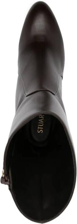 Stuart Weitzman Lala 110mm zip-up leather boots Brown