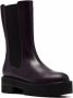 Stuart Weitzman leather mid heel chelsea boots Purple - Thumbnail 2