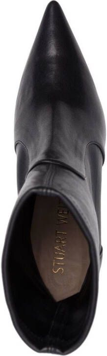 Stuart Weitzman leather stretch bootie Black