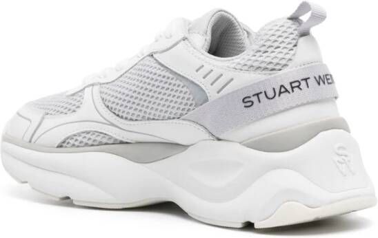 Stuart Weitzman logo-patch mesh chunky sneakers Grey