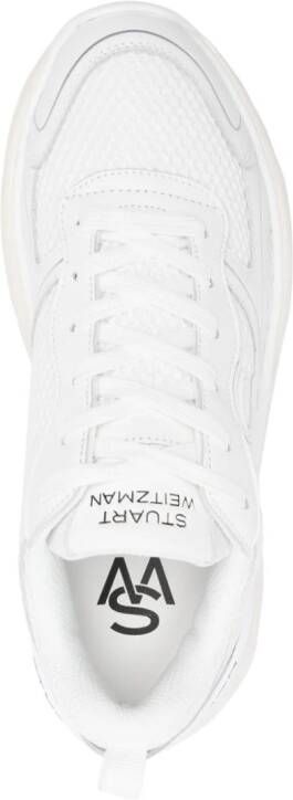 Stuart Weitzman logo-patch mesh chunky sneakers White