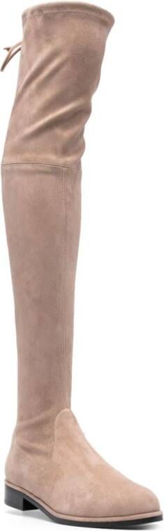 Stuart Weitzman Lowland suede knee-high boots Neutrals - Dressed.com