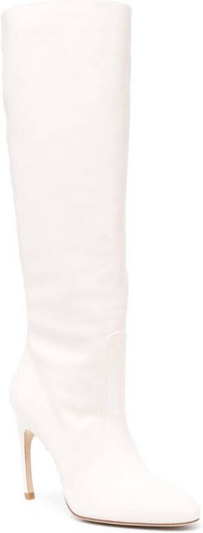 Stuart Weitzman Luxecurve 100mm leather boots White