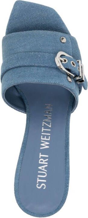 Stuart Weitzman Maverick 60mm canvas sandals Blue