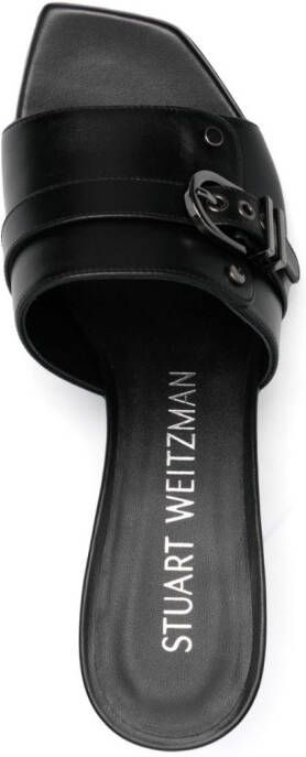 Stuart Weitzman Maverick 75mm leather mules Black