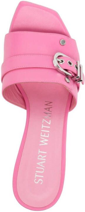 Stuart Weitzman Maverick 80mm leather sandals Pink