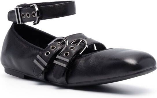 Stuart Weitzman Maverick leather ballerina shoes Black
