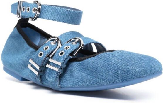 Stuart Weitzman Maverick leather ballerina shoes Blue