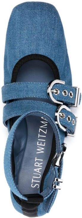 Stuart Weitzman Maverick leather ballerina shoes Blue