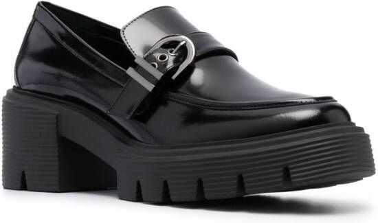 Stuart Weitzman Maverick Soho 75mm leather loafers Black
