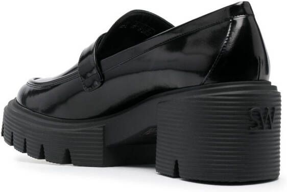Stuart Weitzman Maverick Soho 75mm leather loafers Black