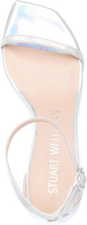 Stuart Weitzman metallic-effect 90mm sandals Silver