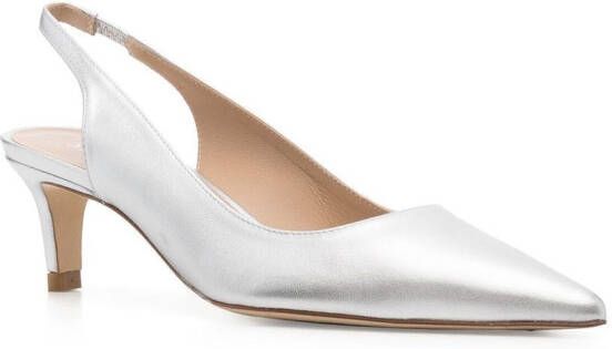 Stuart Weitzman metallic-effect leather pumps Grey