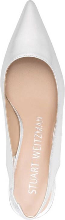 Stuart Weitzman metallic-effect leather pumps Grey