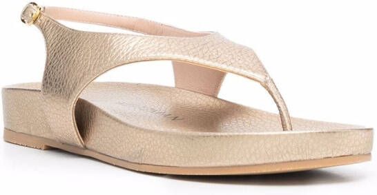 Stuart Weitzman metallic-effect open-toe sandals Gold