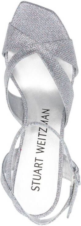 Stuart Weitzman Miami Squarehigh 140mm platform sandals Silver