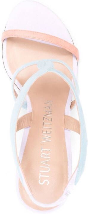 Stuart Weitzman multi-panelled design heeled sandals Purple
