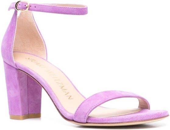 Stuart Weitzman Nearly Nude suede sandals Purple