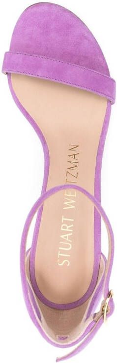 Stuart Weitzman Nearly Nude suede sandals Purple