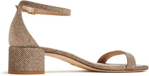 Stuart Weitzman Nearlynude 35mm leather sandals Gold