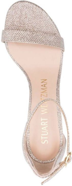 Stuart Weitzman Nearlynude 70mm glitter sandals Pink