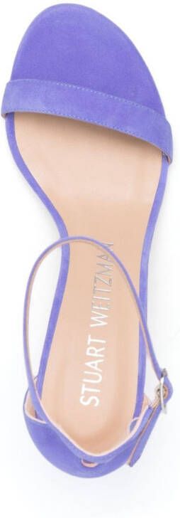 Stuart Weitzman Nearlynude 70mm suede sandals Blue