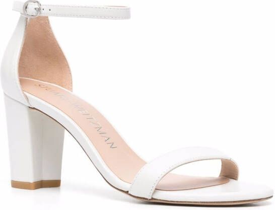 Stuart Weitzman Nearlynude 80mm block-heel sandals White