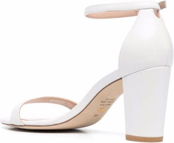 Stuart Weitzman Nearlynude 80mm block-heel sandals White