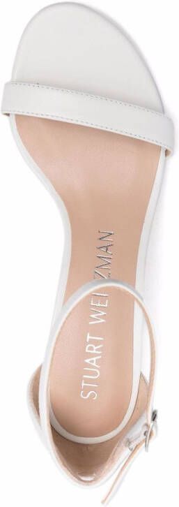 Stuart Weitzman Nearlynude 80mm block-heel sandals White