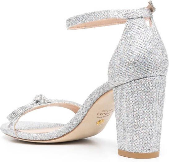 Stuart Weitzman Nearlynude 80mm crystal-embellished sandals Silver