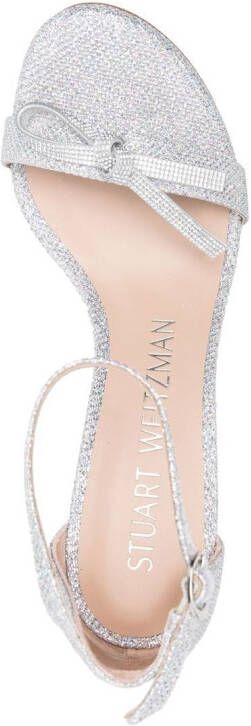 Stuart Weitzman NearlyNude 80mm crystal sandals Silver