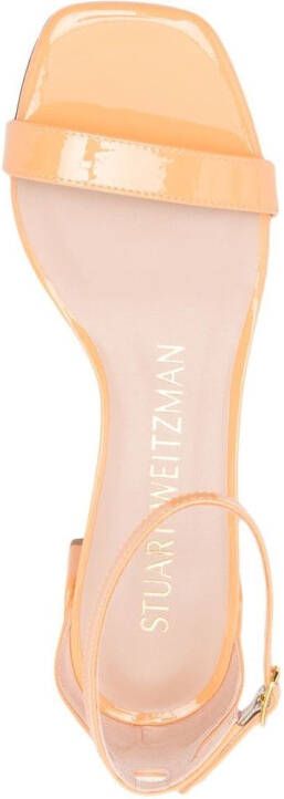 Stuart Weitzman Nudist Curve patent sandals Orange