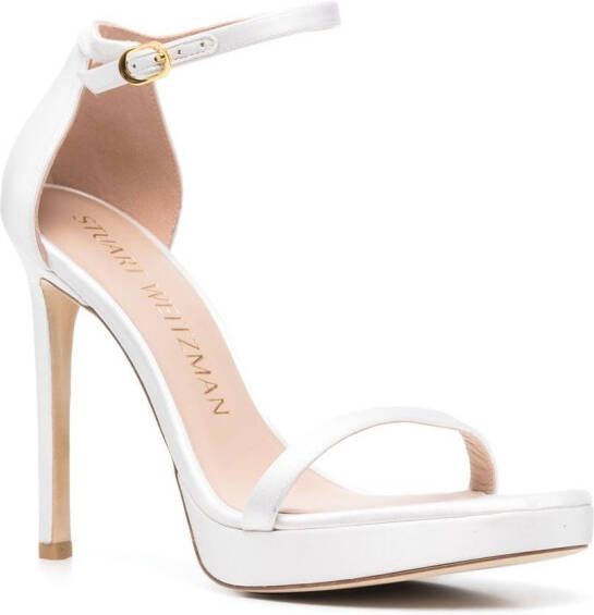 Stuart Weitzman Nudist Disco 130mm sandals White