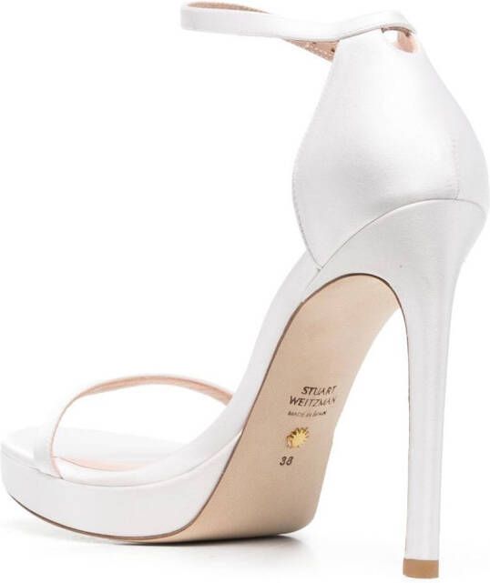 Stuart Weitzman Nudist Disco 130mm sandals White