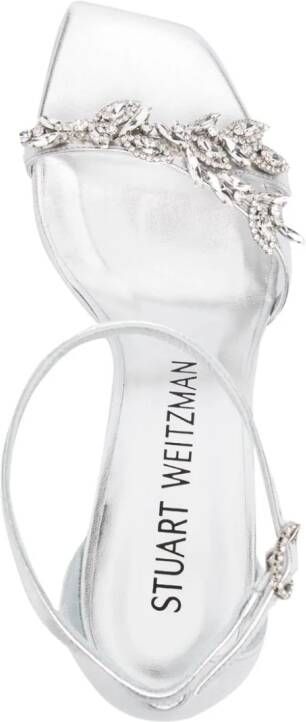 Stuart Weitzman Nudist Vow 100mm crystal-embellished sandals Silver