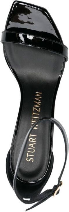 Stuart Weitzman NuNakedCurve 85mm leather sandals Black