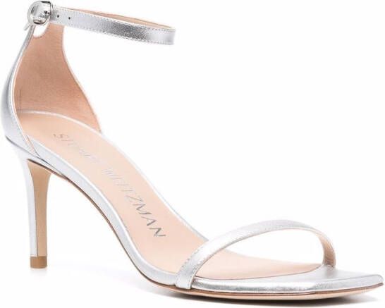 Stuart Weitzman open toe heeled sandals Silver