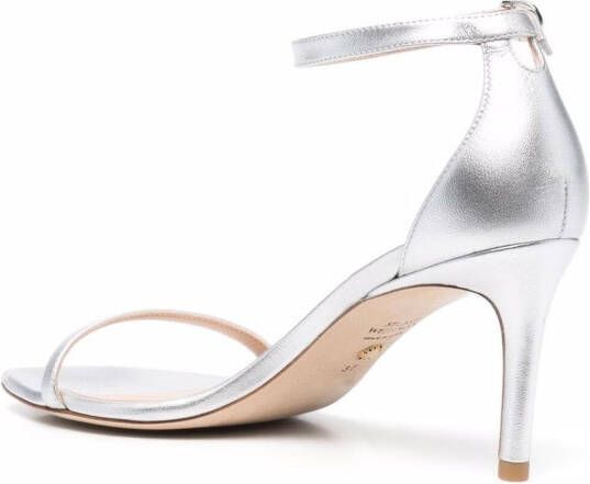 Stuart Weitzman open toe heeled sandals Silver