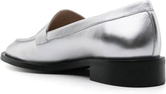 Stuart Weitzman Palmer metallic loafers Silver