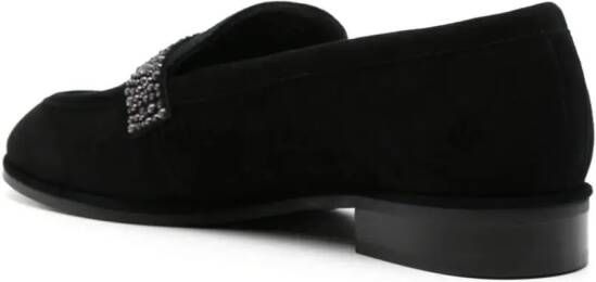 Stuart Weitzman Palmer Sleek Royale suede loafers Black