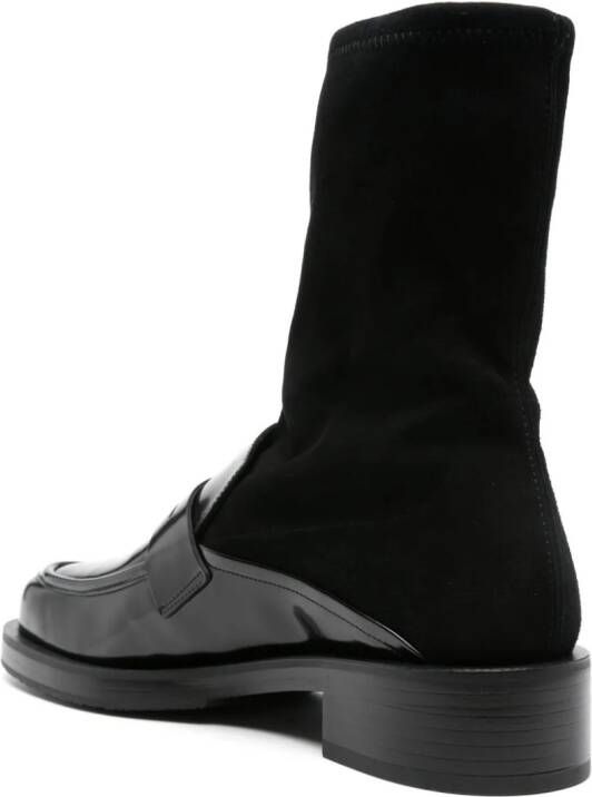 Stuart Weitzman panelled leather boots Black