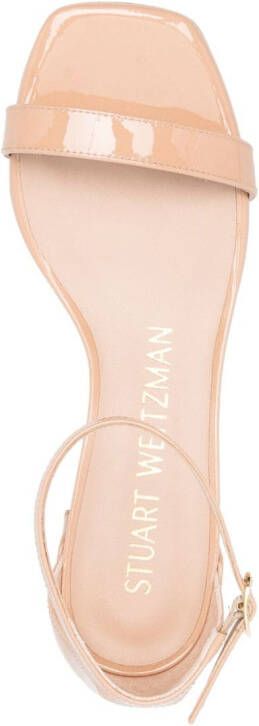 Stuart Weitzman patent-finish leather sandals Neutrals