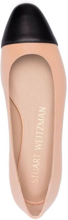 Stuart Weitzman Pearl contrasting-toecap ballerina shoes Pink
