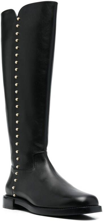 Stuart Weitzman pearl-embellished detail boots Black