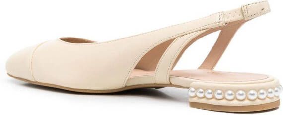 Stuart Weitzman Pearl leather slingback Neutrals