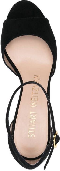 Stuart Weitzman platform suede sandals Black