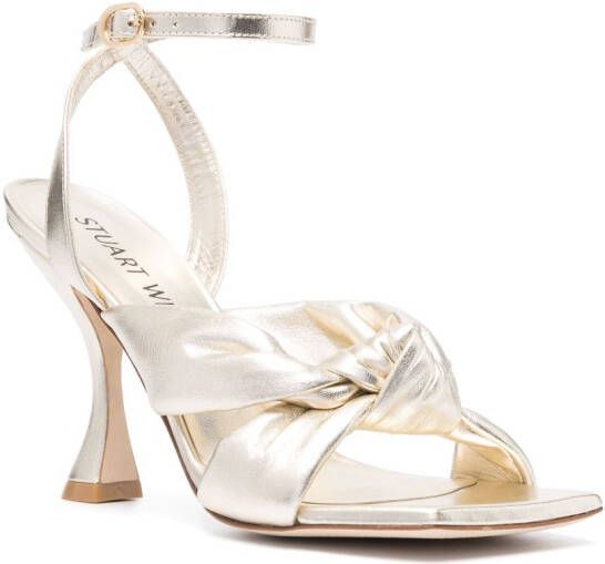 Stuart Weitzman Playa Ankle-strap 100mm Knot sandals Gold