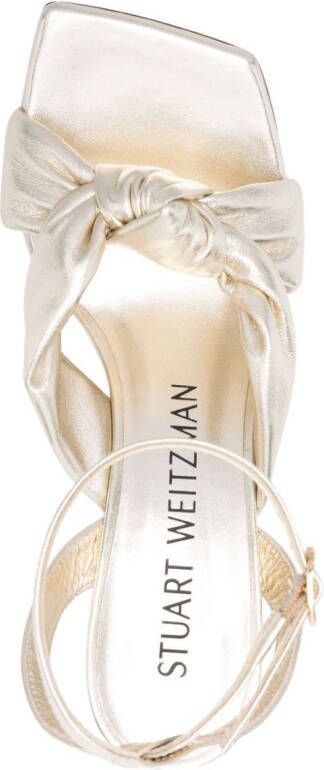 Stuart Weitzman Playa Ankle-strap 100mm Knot sandals Gold