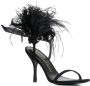 Stuart Weitzman Plume 100 feather-trimmed sandals Black - Thumbnail 2