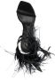 Stuart Weitzman Plume 100 feather-trimmed sandals Black - Thumbnail 4